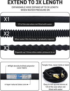 Tubo da giardino espandibile in lattice naturale a 3 strati di alta qualità - Product Image 3