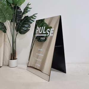 มิเรอร์แซนวิชบอร์ดสแตนเลสบอร์ดโฆษณาทางเท้ากรอบหนึ่งตั้งกลางแจ้งป้ายโฆษณาสำหรับธุรกิจ - Product Image 2