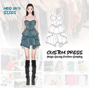 उच्च गुणवत्ता वाली स्ट्रैपलेस मिनी डेनिम महिलाओं के लिए पर्यावरण के अनुकूल आकस्मिक पोशाक चीन कारखाने कस्टम ब्रांड - Product Image 1