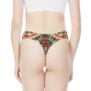 Bragas sexis de tiro bajo con diseño personalizado para mujer, bragas de Bikini coquetas con estampado de tótem indio, calzoncillos femeninos con espalda en T - Product Image 4