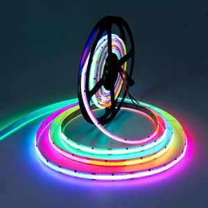ไฟ LED แถบ COB พิกเซล Smart WiFi RGB 24V ควบคุมผ่านแอพ รองรับ <span class=keywords><strong>Alexa</strong></span> และ Google Home ซิงค์เพลงได้ ไม่มีเสียงดังรบกวน เหมาะสำหรับห้องนอน ทีวี แสงไฟสร้างบรรยากาศ - Product Image 1