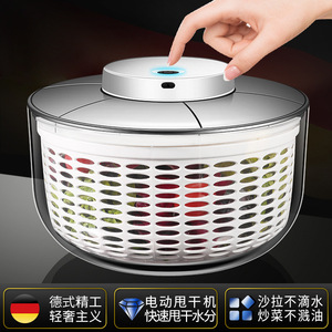 Stainless Steel Salad Spinner Bowl Manual Spin Dryer Kitchen Vegetable Washing Basin Dishwasher Safe - Product Image 3