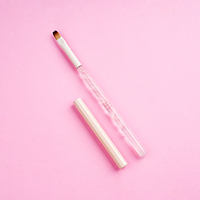 Haute Qualité Rose Cristal Poignée Personnalisé Nail Gel Brosse En Gros Nail Art Détail Brosse Ensemble Style Japonais