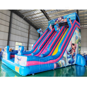 Thương mại lớn lâu đài bouncy ngoài trời màu xanh Ngoài Hành Tinh Quái Vật <span class=keywords><strong>Inflatable</strong></span> trượt cho <span class=keywords><strong>Inflatable</strong></span> bên Bouncer với <span class=keywords><strong>Dual</strong></span> <span class=keywords><strong>Lane</strong></span> trượt - Product Image 6