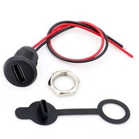 ZING EAR SKU2022 Prise Lightning étanche à 2 broches, charge rapide, Jack PH 2.0, verrouillage à écrou, montage sur panneau, 6V-24V DC 12V double voiture, ignifuge
