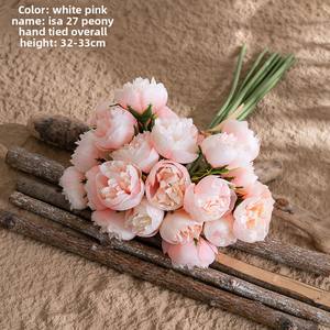 Flores Artificiales Yisha 27 Peonías Estilo INS, Flores Metálicas Falsas Hechas a Mano <span class=keywords><strong>para</strong></span> Decoración del Hogar, Bodas, Venta al por Mayor - Product Image 6