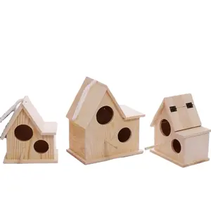 Wholesale Garden Country Wooden Cottages custom size Wood Bird Houses For Outside