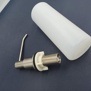 Dispensador de jabón moderno y sencillo, acero inoxidable 304, control manual, presión manual, fácil instalación, sellado ABS para fregadero de cocina - Product Image 1