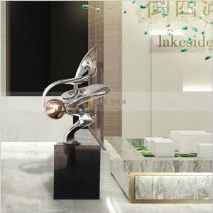 Escultura de Jardín Art Deco Grande de Acero Inoxidable, Diseño Impermeable para Exteriores - Product Image 2