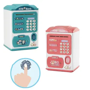 YIZHI Electronic Dual Lock Fingerprint ATM Hucha para niños Auto Scroll Money Coin Saving Banks Deposit Safe Boxes para niños