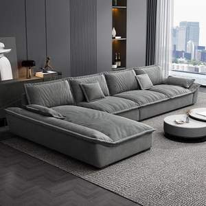 इतालवी आधुनिक शैली न्यूमलिस्ट सोफा आधुनिक डिजाइन आरामदायक कपड़े सोफे लिविंग रूम एल आकार सोफा लिविंग रूम - Product Image 1