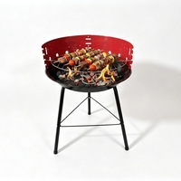 Barbecue rond d'extérieur, barbecue portable, barbecue extérieur pour jardin, balcon, fête