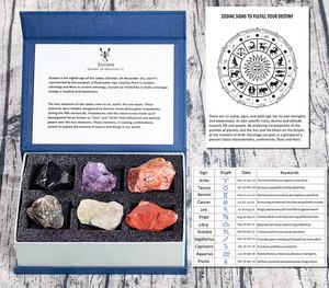 Personalizza bilancia regalo di cristallo segno zodiacale pietre pietre di nascita confezione di cristalli di costellazione curativa naturale con <span class=keywords><strong>pietra</strong></span> di umorismo - Product Image 3