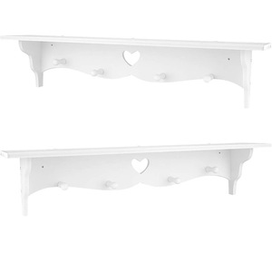 Wall Mounted Storage Rack <b>With</b> <b>Hooks</b> Heart Shape Design For Bedroom Living Room - Product Image 3
