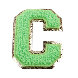 Özel büyük ısı logosu 7 inç işlemeli örgü Glitter kelimeler noel kauçuk şönil mektup yamalar için şapkalar - Product Image 3