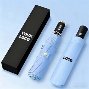 Parapluie manuel pliable en deux, 8 baleines, avec logo personnalisé imprimé, fabriqué en Chine, design classique, en polyester, cadeaux d'affaires, vente en gros - Product Image 1