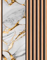 Papier peint mural intérieur moderne imperméable en bois et marbre PVC 3D pour la décoration de la maison et du salon
