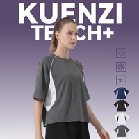 T-shirt pour femme Kuenzi, prix avantageux, coupe ample, sensation de fraîcheur, manches courtes, tissu 100% polyester, 150 GSM