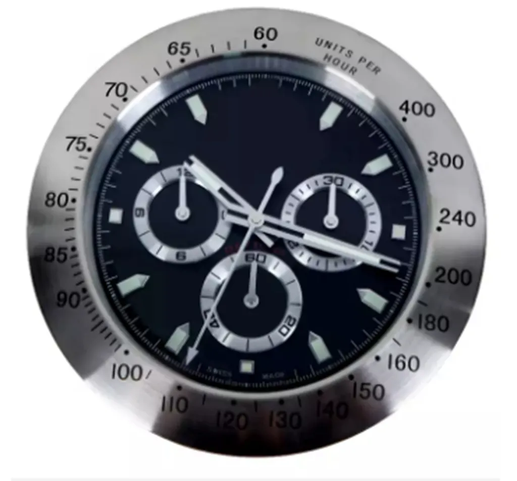 34 Cm Luxe Horloge Vorm Kalender Wandklok Horloge Klok Met Datum En Dag Metalen Decoratieve Klok Moderne