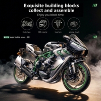 Kavoworld Modèle de moto de course dynamique en ABS, jouet éducatif DIY, échelle 1:5, kit de puzzle de 2248 pièces pour les 8 ans et plus