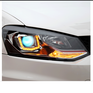 Feux de jour en forme de U faciles à modifier, blanc ambre CQL, projecteurs LED Bi-LED, laser G5 Liner pour VW <span class=keywords><strong>POLO</strong></span> H7 14-16 - Product Image 1