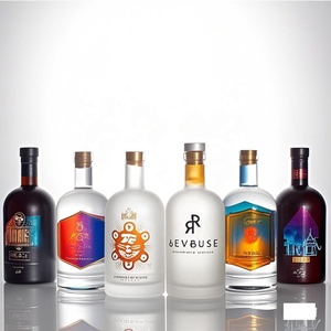 Bouteille en verre nordique à fond épais transparente de 500 ml, 700 ml, 750 ml avec étiquette autocollante imprimée pour Tequila, Whisky, Gin, <span class=keywords><strong>Vodka</strong></span> - Product Image 4