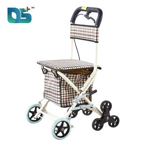 Nouveau design adapté aux personnes âgées cadre en alliage d'aluminium utilisé toile <span class=keywords><strong>4</strong></span> <span class=keywords><strong>roues</strong></span> sac de rangement poids léger ligne frein Handcart - Product Image 4