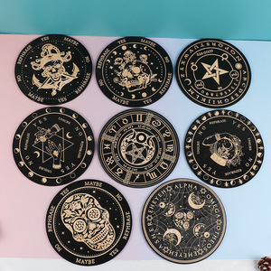 Plaques de tarot en bois gravées au laser avec motifs de lune et de crâne pour la divination et l'affichage - Product Image 4
