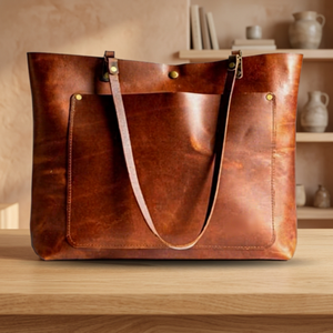 Bolso de Mano de Cuero Genuino Resistente BS INTERNATIONAL para Mujer, Estilo Tradicional Europeo, Hecho a Mano, Ligero, con Cierre, Impermeable - Product Image 4