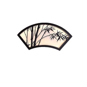 Lampe murale extérieure en forme d'éventail, étanche IP65, nouveau style chinois, lumière silhouettée en bambou pour cour, jardin, portail - Product Image 2