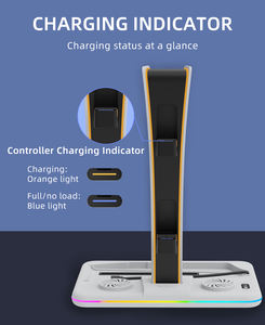 RGB многофункциональная охлаждающая вертикальная подставка с двойным контроллером зарядная док-станция для Ps5 Slim Digital/Disc Version консоль - Product Image 5