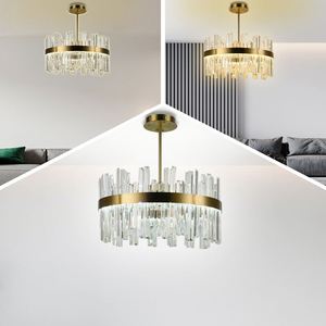 Postmodern Dimming Hanging Light Wholesale Luxury Modern Kitchen Gold Led <b>Crystal</b> Chandeliers - Product Image 6