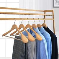 Produits très demandés : Cintre à costume en bois naturel à épaules larges avec barre fixe pour pantalon, pour armoire domestique