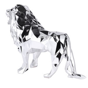 Estatuas de León de Resina y Fibra de Vidrio Hechas a Mano de la Mejor Calidad en Oro y Plata - Product Image 3