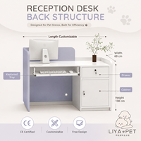 Comptoir de réception LED personnalisé avec oreilles de chat mignonnes, bicolore, pour animalerie, maternelle, salon de beauté