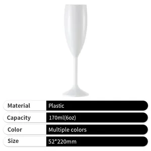 Verres à vin jetables modernes et compacts, verres à champagne pour fêtes et réceptions, pique-niques en plein air, réceptions de mariage - Product Image 3