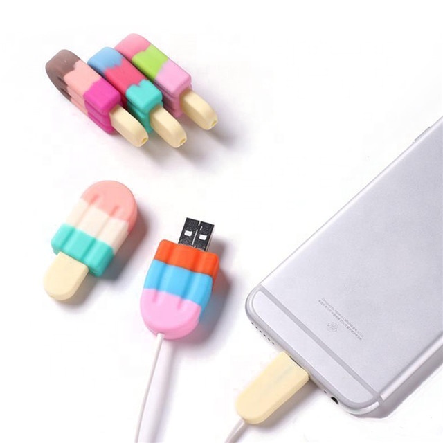 Mobile Phone DR Brand Silicone Charging Cable Protector with Kawaii Animals Cartoon Customizable Design