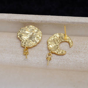 Pendientes de Plata de Ley S925 con Cuentas Barrocas Deformadas de 10-17 mm, Forma de Luna, 4436, Accesorios de Bricolaje, Diseño de Moda - Product Image 3