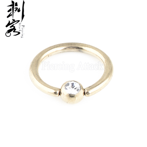 จิวใส่จมูกปิดรูเจาะจมูกแบบใสขนาด14นิ้วทำจากสเตนเลสสตีลเคลือบทอง - Product Image 3