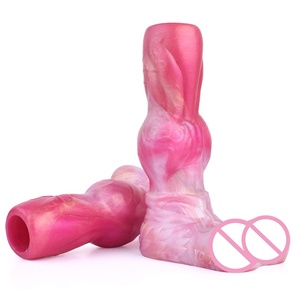 YOCY-2208 Colorful Long Horse Penis Sleeves Hollow Sex Toy Silicone Soft Enlarge <b>Dildo</b> Fantasy Horse <b>Dildo</b> Skin Friendly - Product Image 1