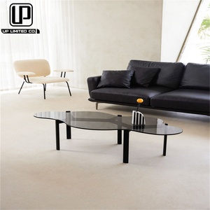 Fabriqué dans une grande usine en Chine, table basse ovale moderne de haute qualité pour salon, plateau en verre, meubles ovales. - Product Image 2
