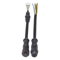 Connecteur étanche M12 2-8 broches avec câble, assemblage IP67, fiche mâle/femelle, faisceau de câbles en cuivre pour éclairage LED extérieur et alimentation