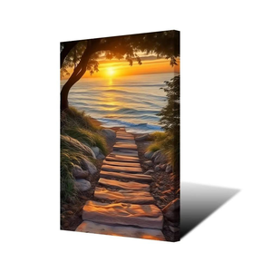 Quadro su Tela con Paesaggio Marino al Tramonto, Decorazione Moderna per la Casa, Stampa di Natura e Paesaggio, Immagine Incorniciata per Design d'Interni - Product Image 4