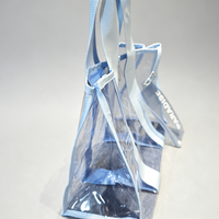 Sac fourre-tout en PVC transparent imperméable personnalisé avec pochette zippée amovible et poignée en sangle pour la plage et les voyages, 43x30x20cm