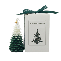 E152 Bougies parfumées en forme d'arbre de Noël sans flamme à la cire de soja Offre Spéciale faite à la main Cadeaux pour la décoration intérieure