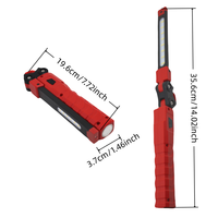 Gelenkige, klappbare COB-LED-Arbeitsleuchte mit 360° verstellbarem Arm, USB-wiederaufladbar, Robustes rotes Design für Mechaniker und Outdoor-Einsatz