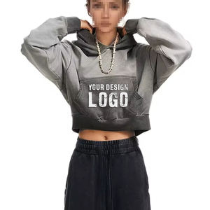 Nouveau design, sweat-shirt pour femme, couleur dégradée d'automne, sport, gym, style décontracté, épaules tombantes, surdimensionné, court, sweat-shirt pour femme - Product Image 3
