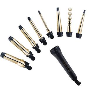 Rizador barrilles 6 en 1 rizador de pelo 8 en 1 <span class=keywords><strong>Bubble</strong></span> hair curler rose gold wand nano titanium hair curling iron set pour salon - Product Image 1