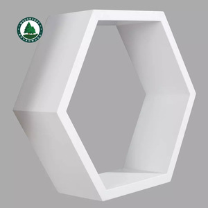 Hirohiro Hexagonal Wall <b>Shelves</b> White 3Pcs Set For Living Room <b>Bedroom</b> Study Decorative Storage Display Rack - Product Image 2