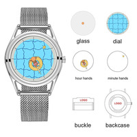 Design unique étudiant 3ATM étanche citoyen japonais mouvement à Quartz pas de montre mains femmes montre de mode
